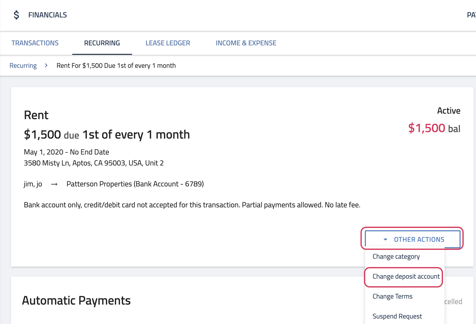 How do I change my bank account for future payments? Hemlane Support